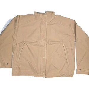 Columbia Sage Lake Jacket Womens L NWT Tan Cotton Utility Snap Front withZipper